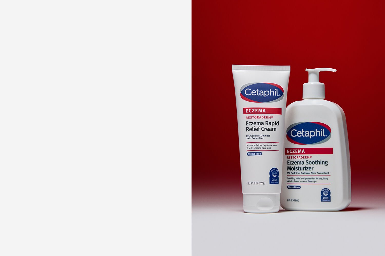 cetaphil restoraderm products on counter