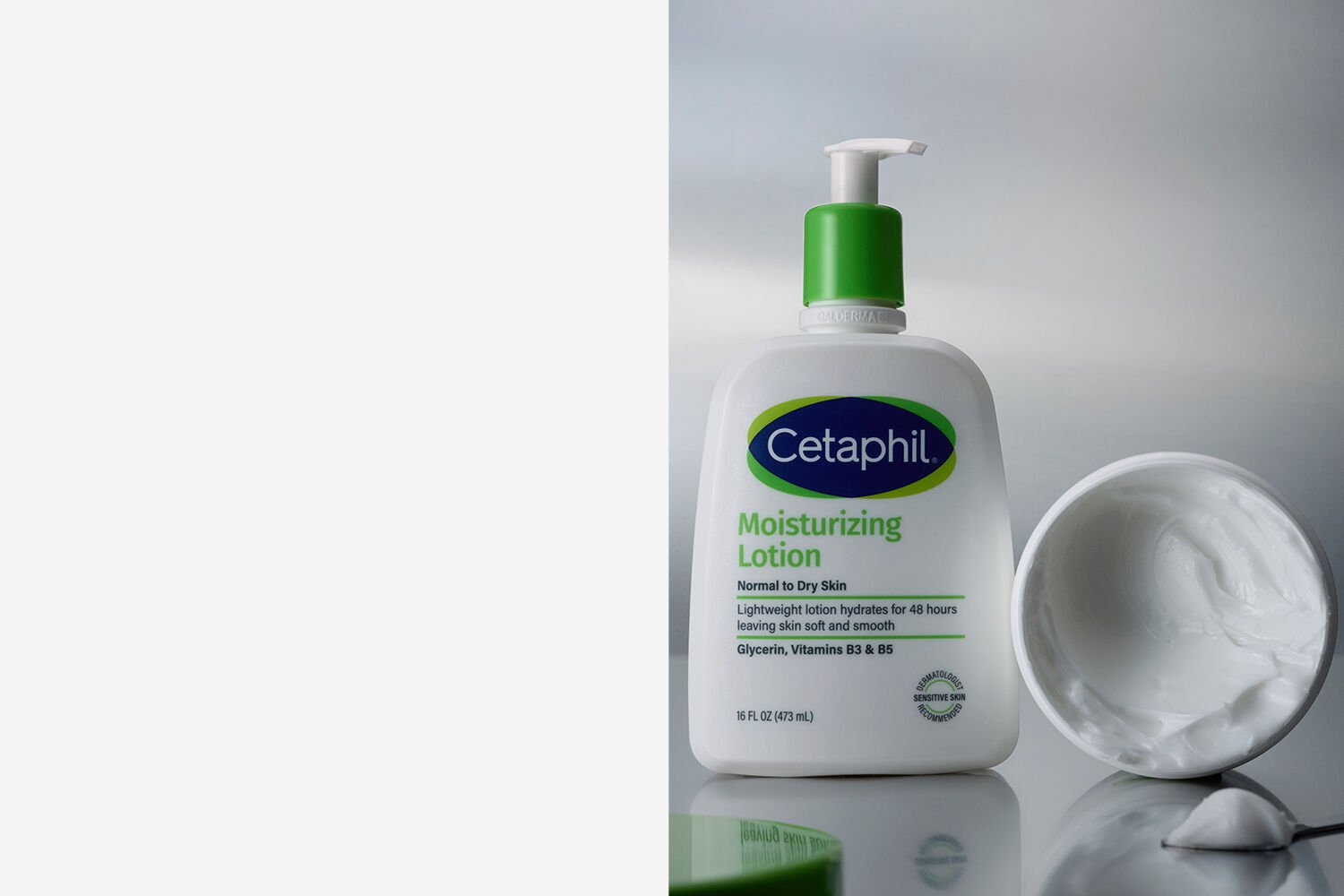 cetaphil moisturizers on bathroom counter
