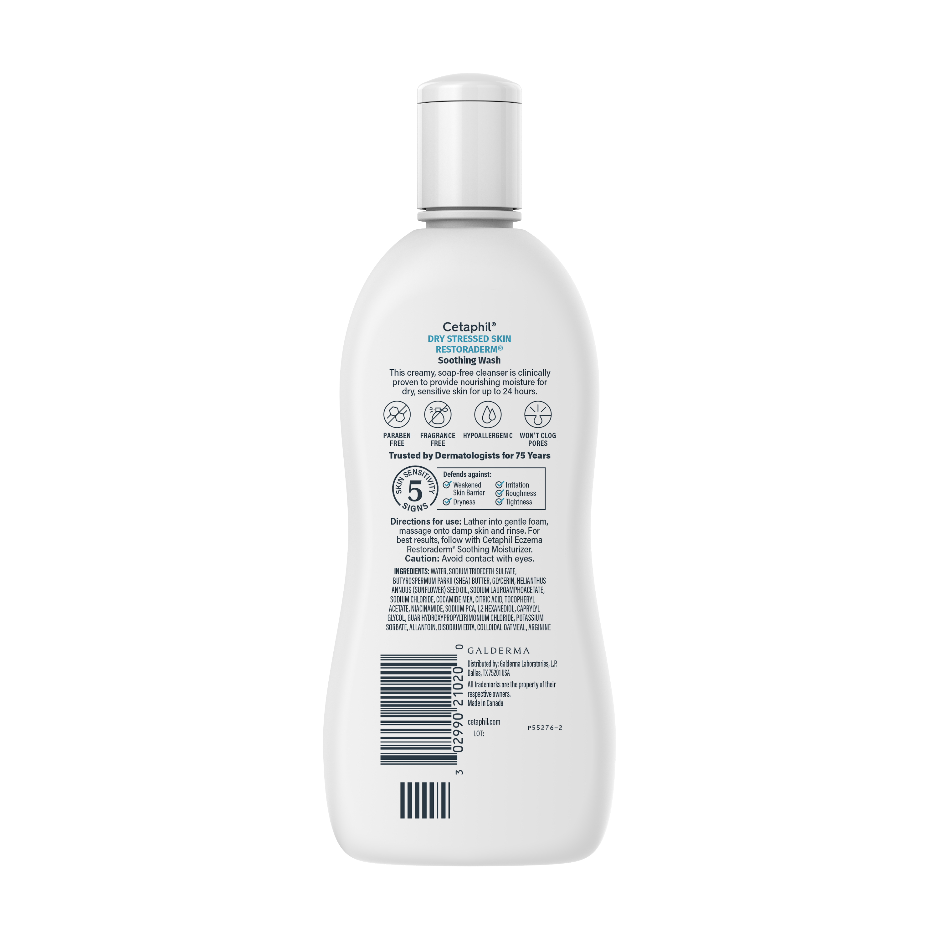 cetaphil restoraderm soothing wash back of bottle