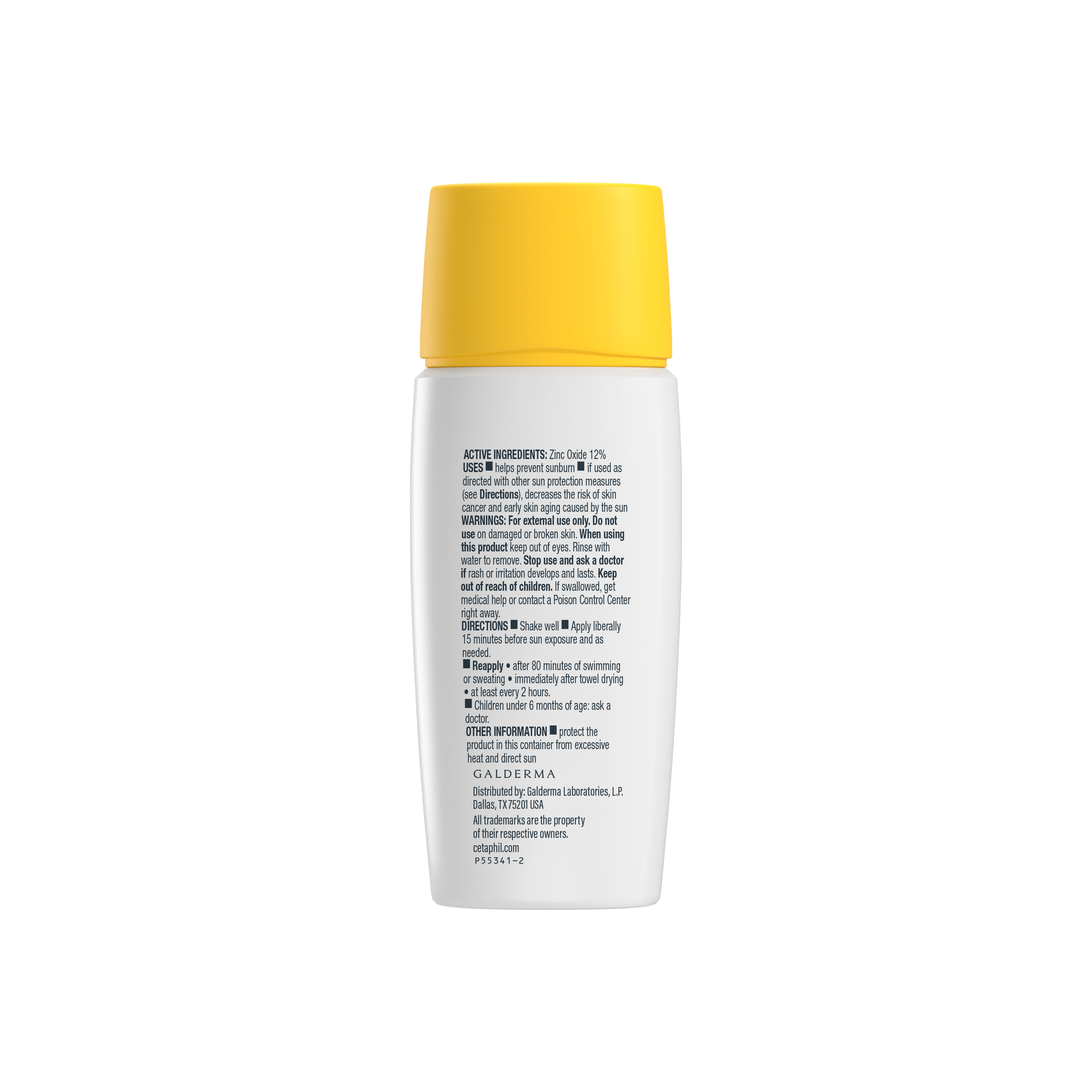 cetaphil sheer mineral sunscreen face liquid broad spectrum spf 50 back of bottle